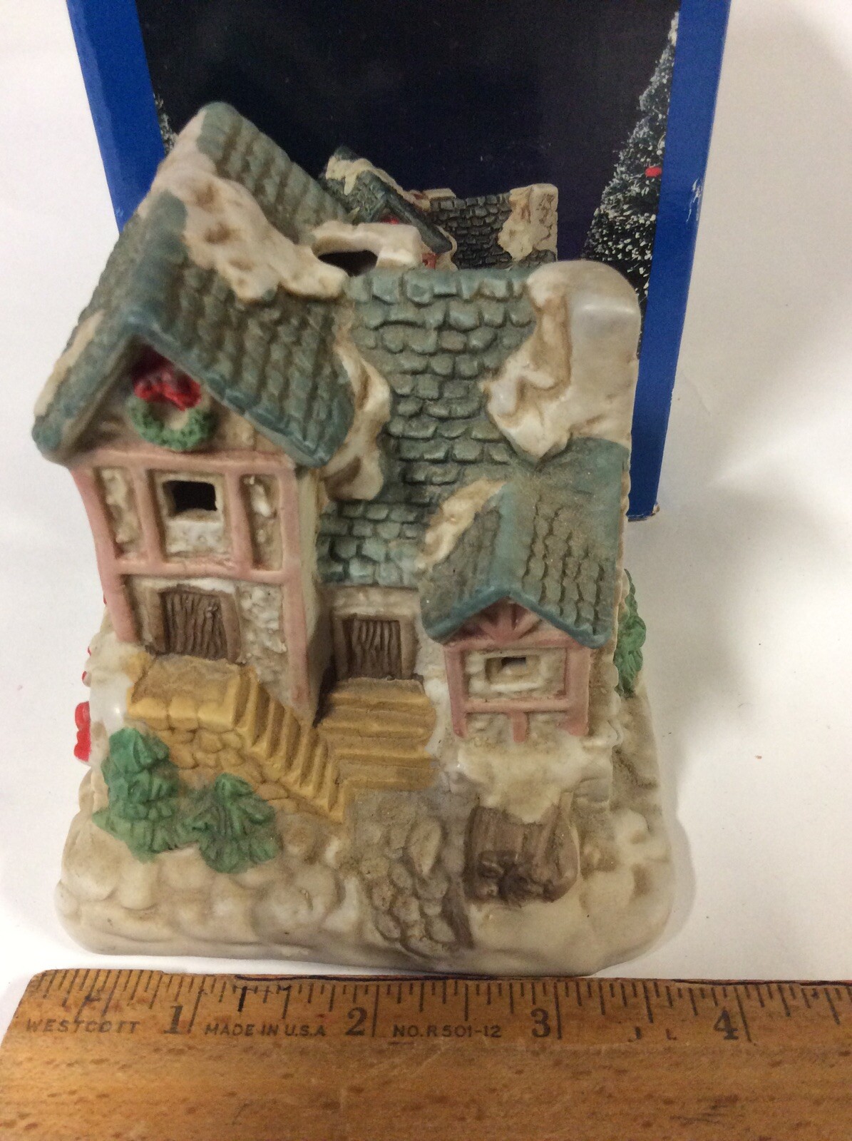 Porcelain House Tea Light Candle Holder Christmas Box