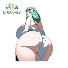 EARLFAMILY 5.1" Princess Huge Butt Sex Car Sticker Glowing Eyes Ass Hentai Decal
