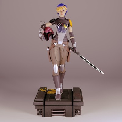 3D Print -Sabine Wren from StarWars- Grey Or Painted - Custom Resin Statue