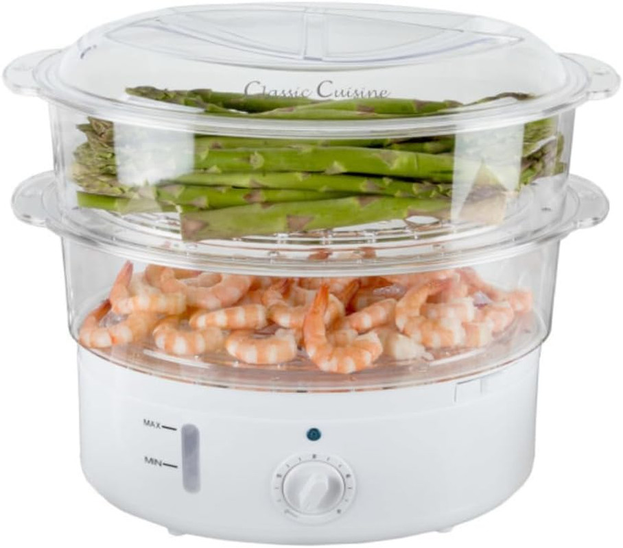 Food Steamer and Rice Cooker in One, Two-Tier Food Steamer for Healthy Meals Any