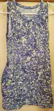 Secret Treasures Women's Floral Blue Tank Chemise Nightshirt w Pockets Medium 8
