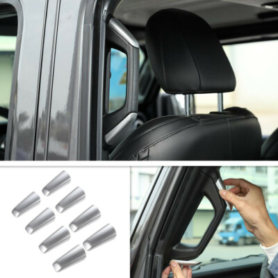 For 2020 2021 Jeep Gladiator ABS Silver A/B Pillar Handle Grab Bar Cover Trim 8P