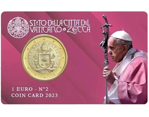 Lot De 4 Coincard 50 Cent Euro + Timbre Vatican 2021 Pape François - Collection Vatican