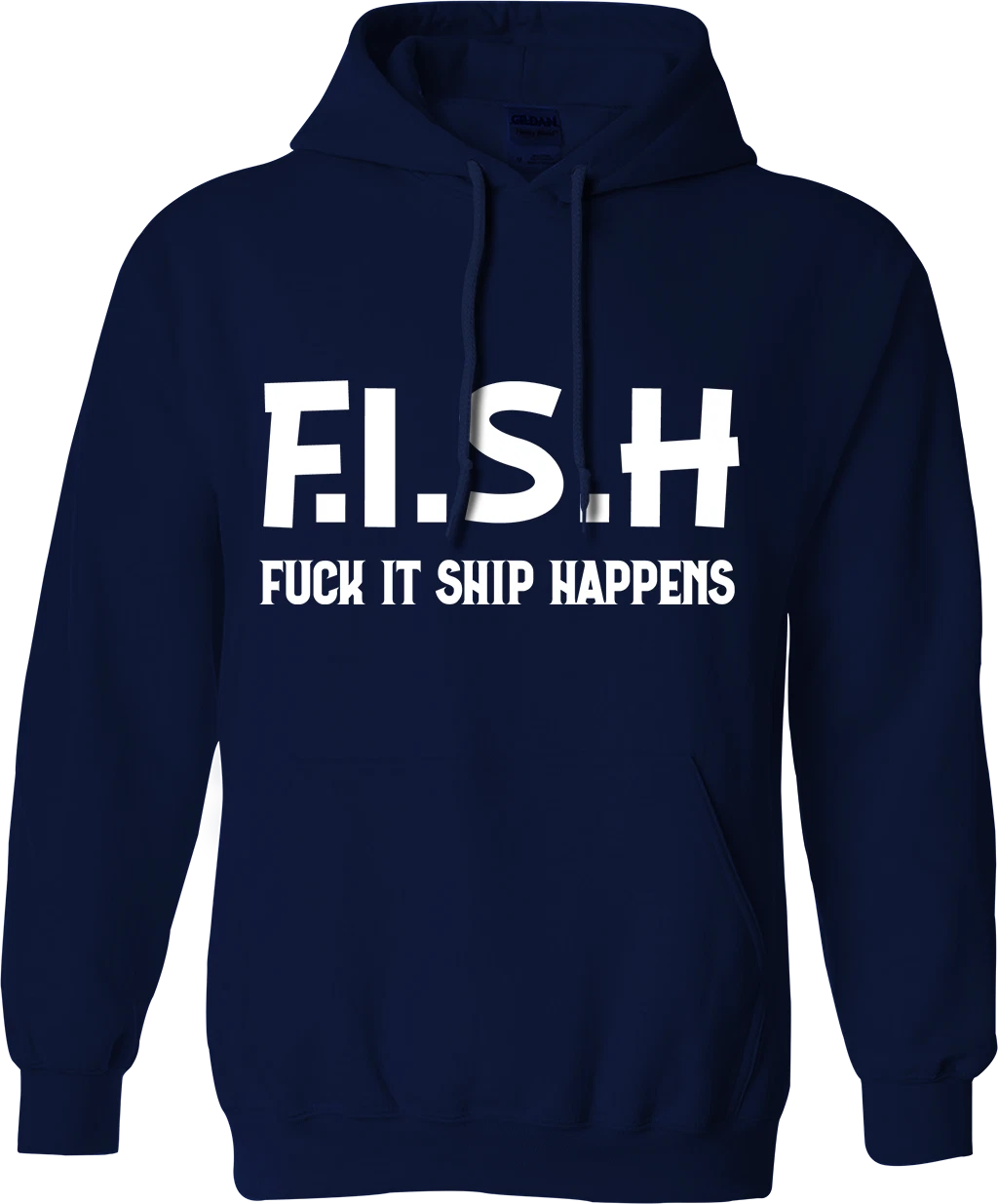 RHUDE FELPA CON CAPPUCCIO FISH SHIP HAPPENS Divertente Scherzo Rude Parodia Commedia Sarcastica Novità Regali