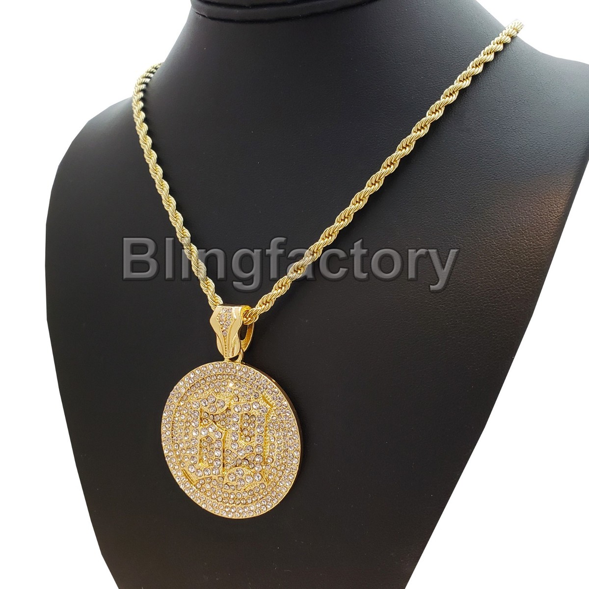 Iced TEKASHI 69 Gold PT Medallion Pendant & 24