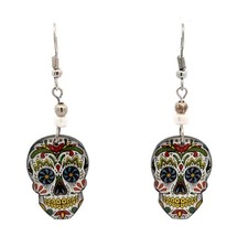 Day Of The Dead Sugar Skull Dangle Earring