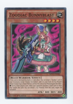Yugioh Zoodiac Bunnyblast MP17-DE182 1. Auflage Common x3
