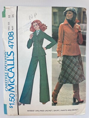 McCalls 4748 1970's Vintage Pattern Uncut | Unlined Jacket Pants