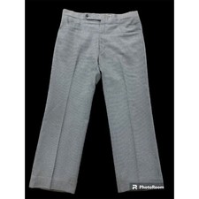 Vtg 70's Haggar MoD Pants Blue HOUNDSTOOTH DISCO Bell Bottom GOLF Trousers