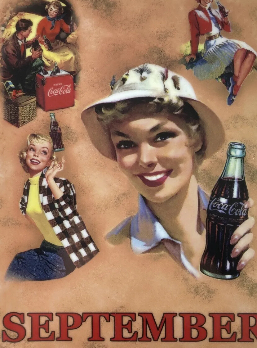 The Coca-Cola 50s Perpetual Calendar SEPTEMBER Plate #9 COKE