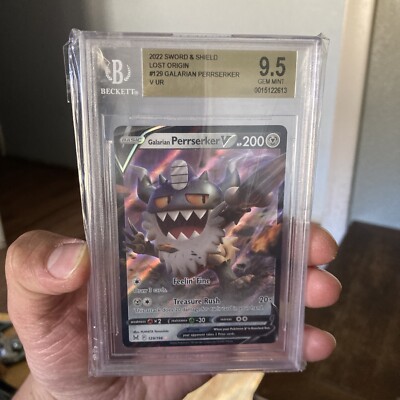 Galarian Perrserker V Ultra Rare Lost Origin Pokemon Card Graded