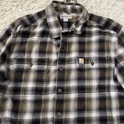 カーハート
　ダウン Mens Carhartt Heavy Flannel Plaid Shirt 100% Cotton Original Fit