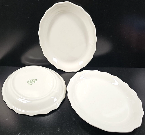 3 Syracuse China Dawn Oval Serving Platter Set Vintage Restaurant Ware White Lot - 第 1/24 張圖片