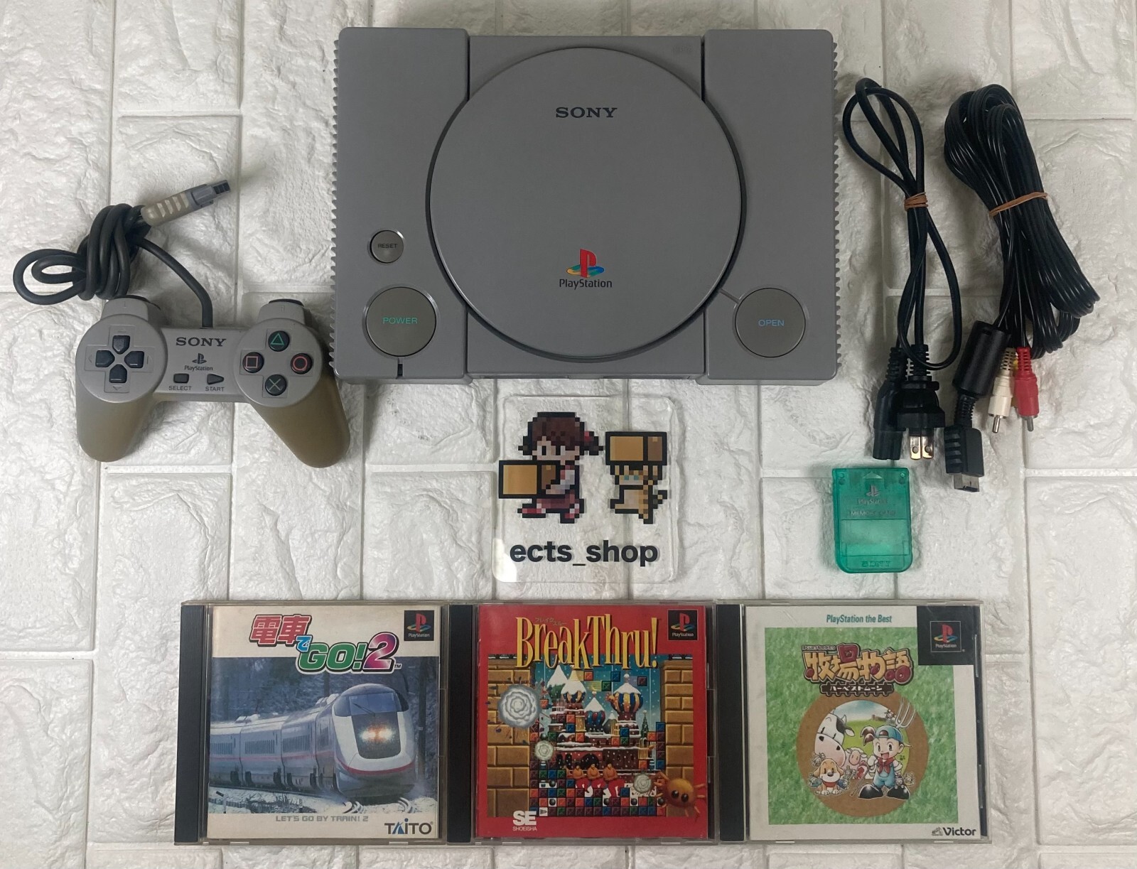 Sony PlayStation 1 PS PS1 Console Controller Cable NTSC-J Japan games 3 #03