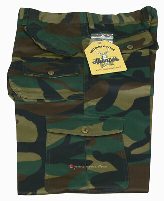 WestAce Pantaloni Cargo Militari Uomo In Cotone - Multitasche, Gamba Dritta, Mimetici Pietra - Per Lavoro, Trekking E Campeggio - 2