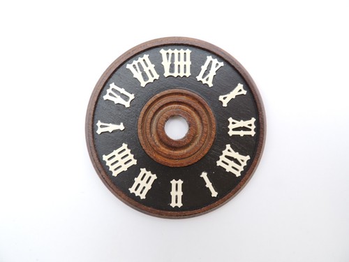 Cadran Horloge Bois 13cm Marron - Pour Pendule Coucou Forêt Noire, Chiffres Peints