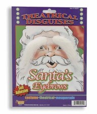 Santa Old Man White Bushy Eyebrows Self Adhesive Costume Accessory