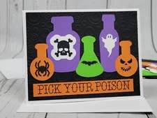 Happy Halloween Greeting Card Kit #23 [Lot of 4, Handmade, Pick Your Poison]