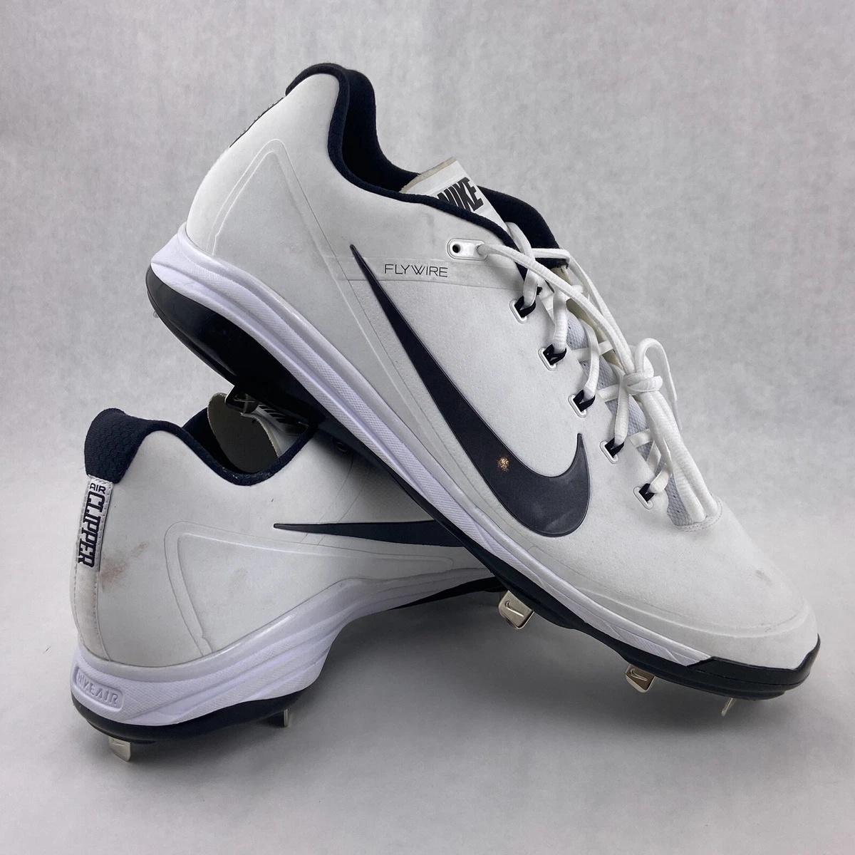 Nike Baseball Cleats Mens 16 White Air Clipper Flywire Metal