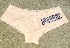NWT Victoria  s Secret PINK Vintage Extra Low Rise Cheekster Panty Lace Medium
