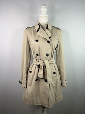 Burberry Established Damen Trenchcoat Mantel Elfenbein 38