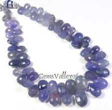 Blue Tanzanite Faceted Beads 8-14mm 100 Natural Pear Gemstone 9"Strand GV-2314