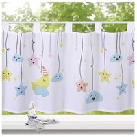 Heimtexland ® Kinderzimmer Scheibengardine Deko Kinder Gardine Sterne Typ757