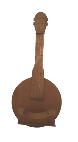 Rustic Wood Banjo Replica 20" L x 9" W x 4.5" D Wall Mounted Holder Box, used - Afbeelding 10 van 10