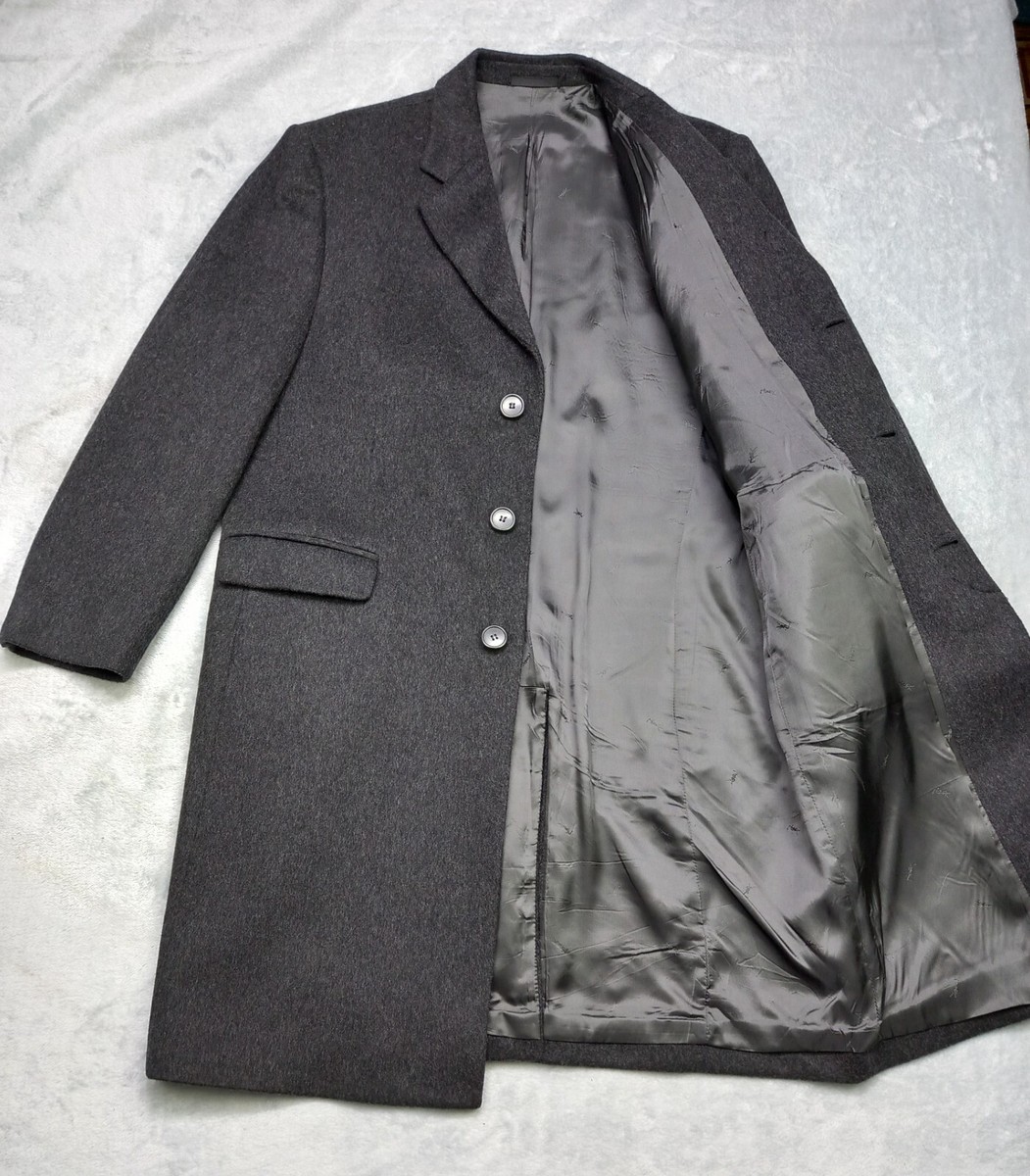 VTG Yves Saint Laurent Trench Coat wool Cashmere Black men Made in