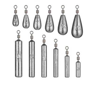 20pcs Fishing Sinkers Drop Shot Weights Round Sinker Lead Weight  1/8oz-3/4oz