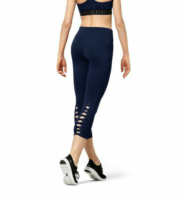 BLOCH Damen Twist Panel 7/8 Länge Crop Tanz Leggings FP5247 Pariser Blau