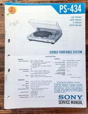 Sony PS-434 Record Player / Turntable Service Manual Original