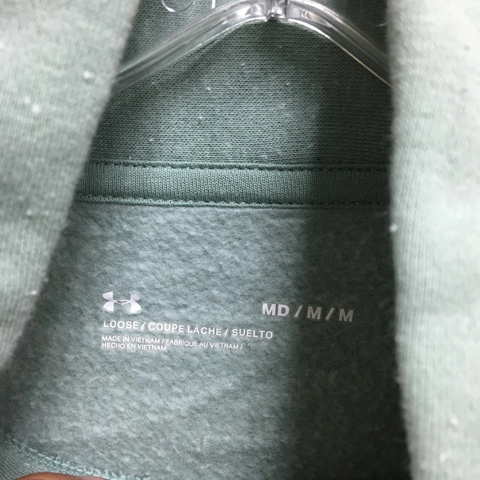 Suéter Under Armour Mediano Adulto Verde Pullover Cuello Simulado Logo Suelto Mujer M Foto 4 de 4