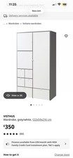 IKEA VISTHUS Wardrobe - Grey/White - Modern Storage Solution - Great Condition