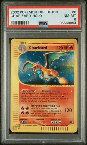 Pokémon 2002 Expedition Charizard #6 Holo PSA 8 NM-MT