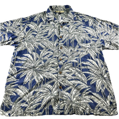 Tommy Bahama 100% Silk Hawaiian Palm Trees Shirt Men s Medium