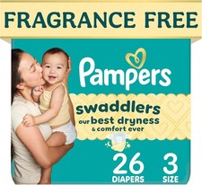 Swaddlers Diapers, Size 3, 26 Count, Fragrance-Free, Hypoallergenic, Absorbent