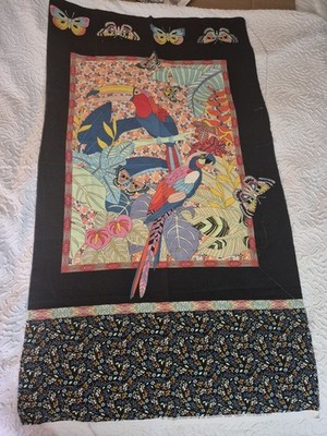   Alexander Henry Fabric Rio Panel Birds Cotton Quilt Fabric A4