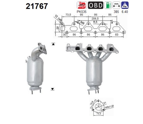 AS 21767 Katalysator FüR Astra G H Corsa C Meriva A Signum Tigra Vectra B-image