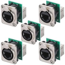 5PCS Ethercon Rj45 Chassis Socket,D-NE8FDP RJ45 Feed/Pass Panel Mount Jack,D ...