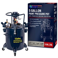 5 Gallon PRESSURE FEED PAINT POT TANK Spray Gun Sprayer Regulator Air Agitator