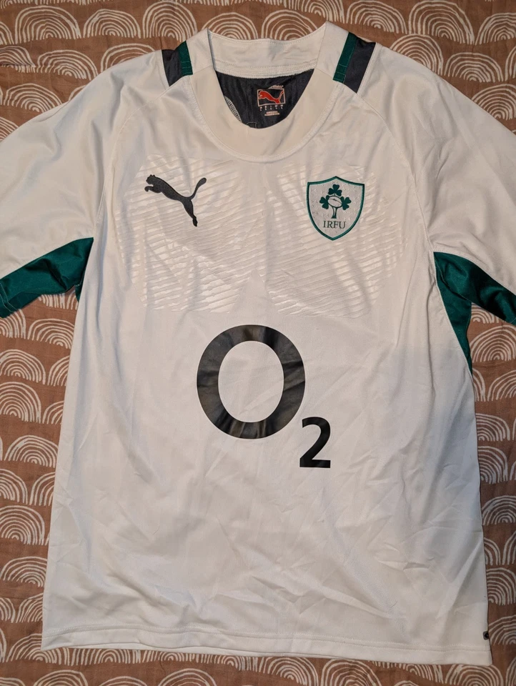 IRISH IRFU RUGBY JERSEY SHIRT AWAY HOME Y2K SOCCER PUMA WALES VINTAGE Large - Image 4 of 4