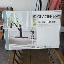 Glacier Bay Barnhart One Handle Standard Kitchen Faucet with Side Sprayer Black