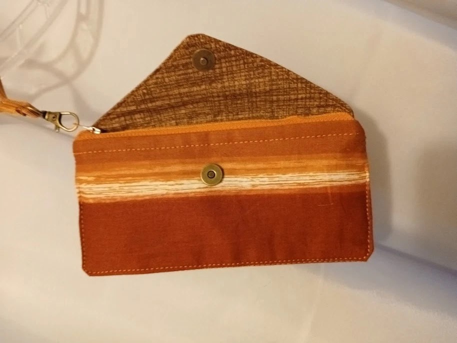 New Western Clutch Wristlet Wallet Brown Copper Coin Purse Zippy Envelope Pouch — 第 2/4 张图片