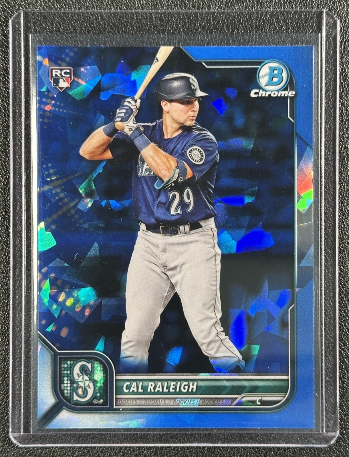 CAL RALEIGH 2022 BOWMAN CHROME SAPPHIRE #51 ROOKIE REFRACTOR RC MARINERS