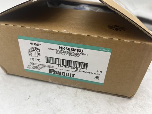 Panduit NetKey NK688MBU Cat6 Keystone Jack Module Blue Box of 50 | eBay