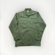 US Military OG507 Shirt Mens L Button Up Utility Fatigue Army Green 70s Vintage