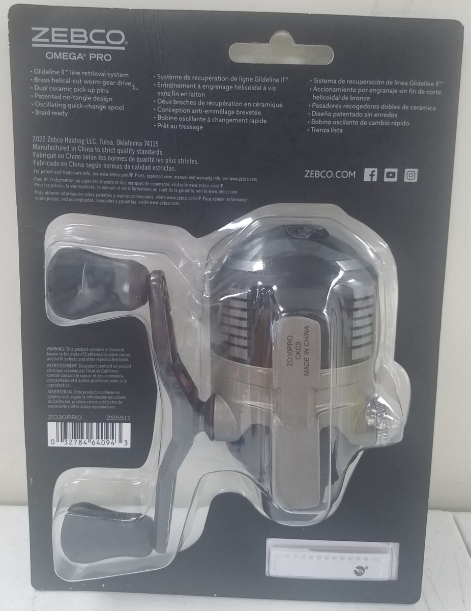 Zebco Omega Pro ZO30 Spincast Reel - Braid Ready with Quick-Change