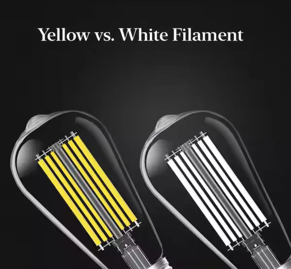 4-PK Feit Electric LED Light Bulb Dimmable Vintage Edison 60W Equivalent ST19 - Image 4 of 4