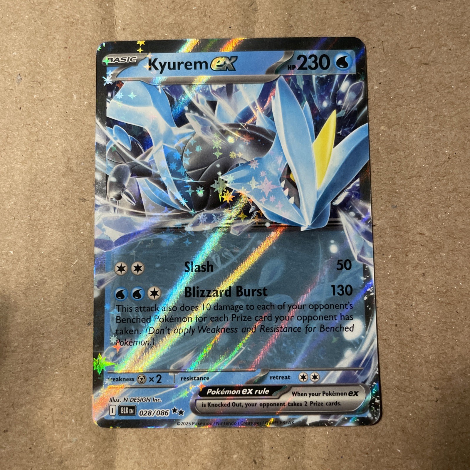 Pokemon TCG Kyurem EX 28/86 Black Bolt Double Rare BLK - English NM